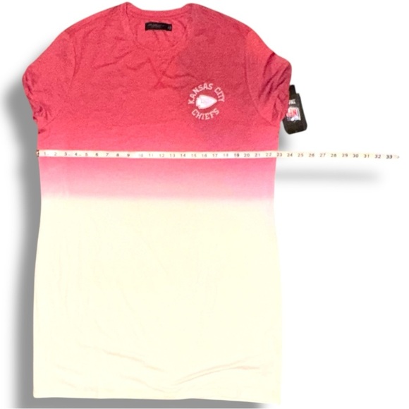 JUNK FOOD KC Chiefs Heathered Red/White Ombre Tri-Blend T-Shirt Dress XXL - Picture 11 of 16